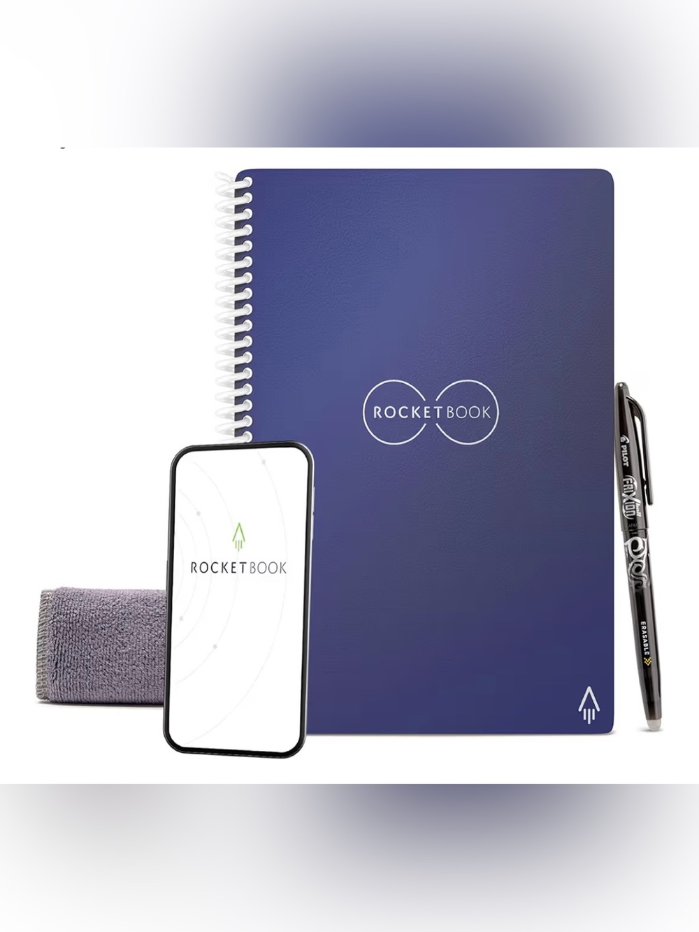 Rocketbook Core Reusable Spiral Notebook Executive Size 6x8.8” Navy Blue ♻️🌎🌲